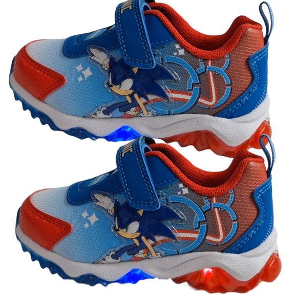 SONIC Toddler Light Up Walking Sneakers Size 7 (15cms) Blue Lightweight‎ Shoes - Picture 5 of 16